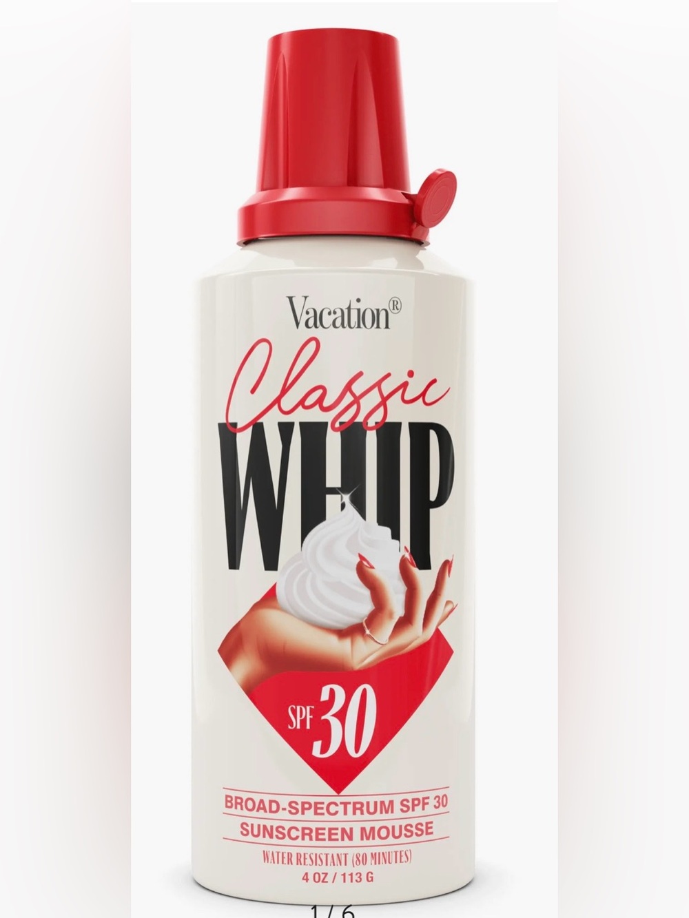 Vacation Classic Whip SPF 30 Sunscreen Mousse - brand new/sealed - 4oz
